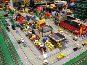 A LEGO neighborhood display from Maker Faire